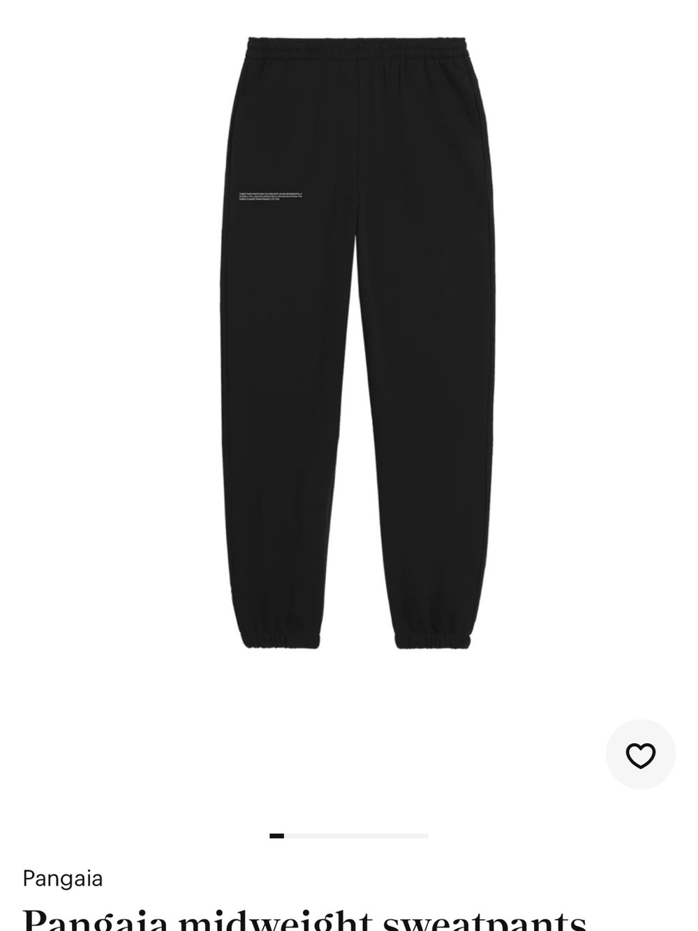 Pangaia Black Elastic Waist Joggers